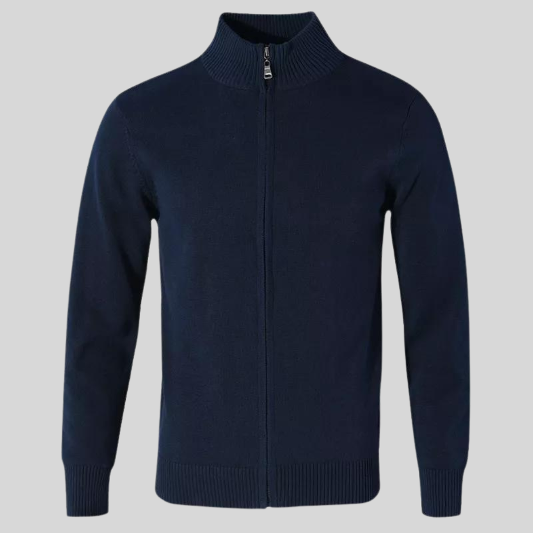 STIL™ | Cardigan med ribbestrikket krage