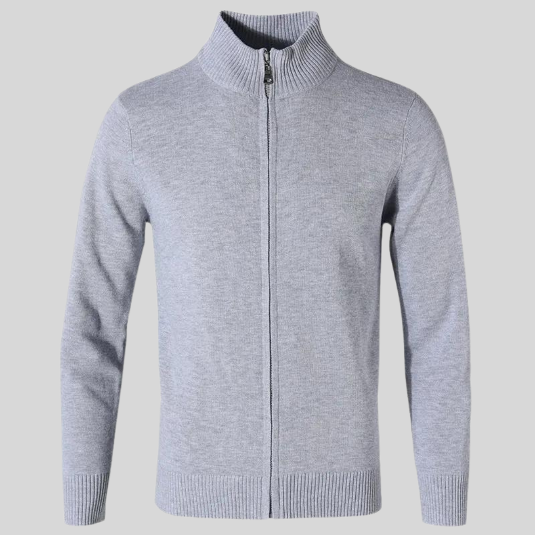 STIL™ | Cardigan med ribbestrikket krage