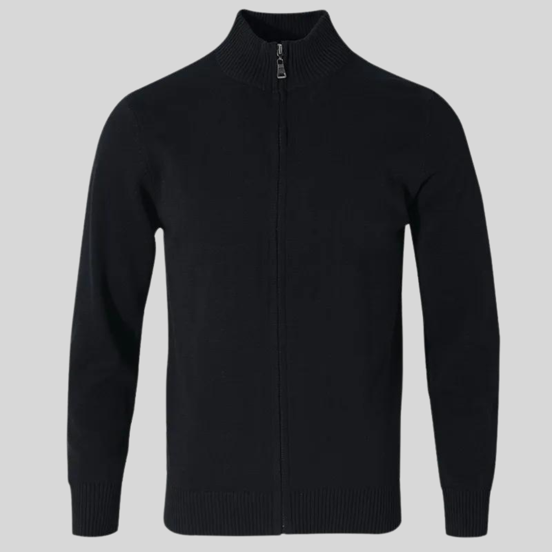 STIL™ | Cardigan med ribbestrikket krage
